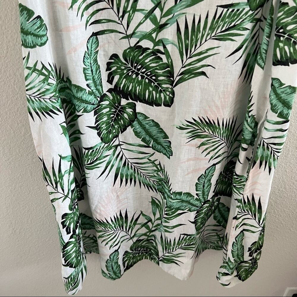 C&C California 100% Linen Tropical Dress Tank Shirt Dress Small - Picture 6 of 12